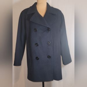 J Percy Wool Vintage Peacoat Dark Navy Blue Size M